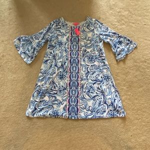 🔹NWT Lilly Pulitzer Ophelia “Don’t Be Jelly” Half Sleeve Blue & White Dress🔹